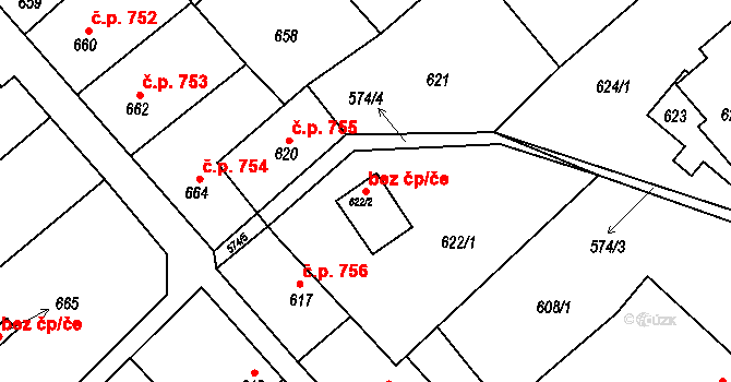 Odry 38978369 na parcele st. 622/2 v KÚ Odry, Katastrální mapa