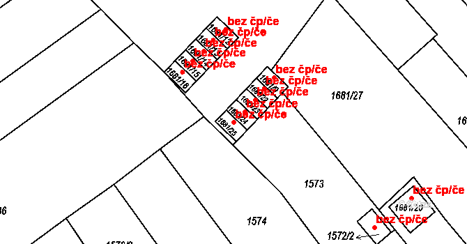 Holešov 41060369 na parcele st. 1681/25 v KÚ Holešov, Katastrální mapa