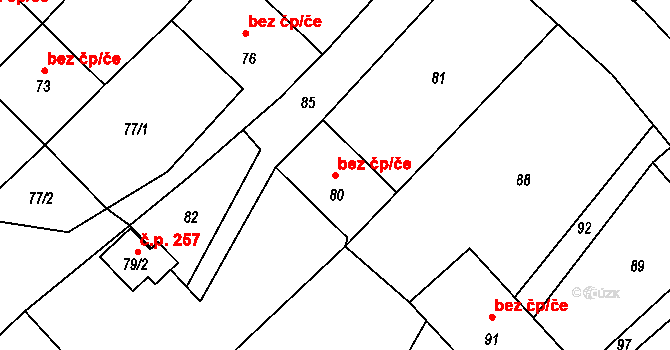 Dobroslavice 41795369 na parcele st. 80 v KÚ Dobroslavice, Katastrální mapa