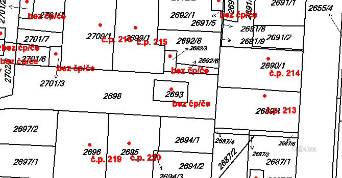 Příbram IV 410, Příbram na parcele st. 2693 v KÚ Příbram, Katastrální mapa
