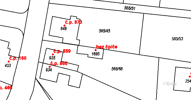 Třebechovice pod Orebem 48982369 na parcele st. 1695 v KÚ Třebechovice pod Orebem, Katastrální mapa