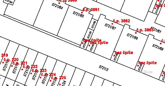 Prostějov 49149369 na parcele st. 5721/66 v KÚ Prostějov, Katastrální mapa
