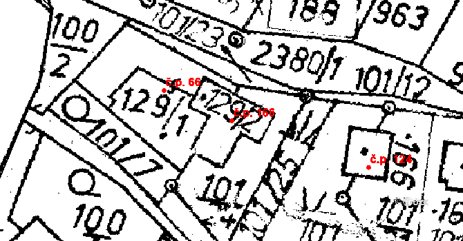 Těmice 166 na parcele st. 129/2 v KÚ Těmice u Kamenice nad Lipou, Katastrální mapa