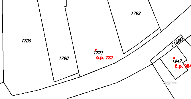 Vejprty 787 na parcele st. 1791 v KÚ Vejprty, Katastrální mapa