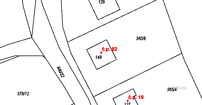 Chramosty 52, Dublovice na parcele st. 149 v KÚ Chramosty, Katastrální mapa