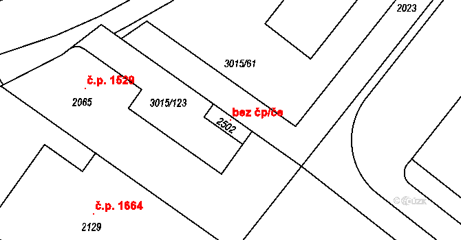 Uherské Hradiště 119193370 na parcele st. 2502 v KÚ Mařatice, Katastrální mapa