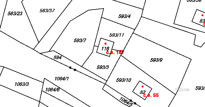 Pulovice 157, Šemnice na parcele st. 116 v KÚ Pulovice, Katastrální mapa