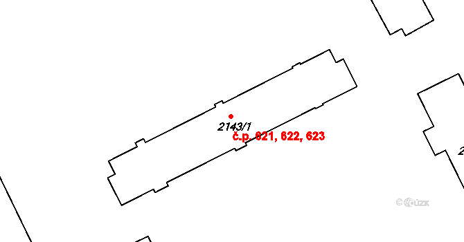 Bechyně 621,622,623 na parcele st. 2143/1 v KÚ Bechyně, Katastrální mapa
