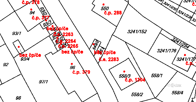 Střekov 2283, Ústí nad Labem na parcele st. 551 v KÚ Střekov, Katastrální mapa