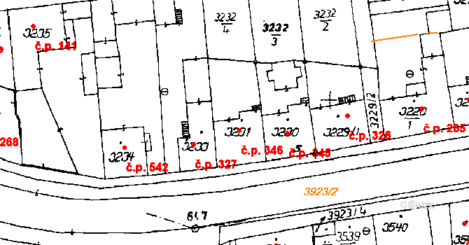 Poděbrady III 346, Poděbrady na parcele st. 3231 v KÚ Poděbrady, Katastrální mapa