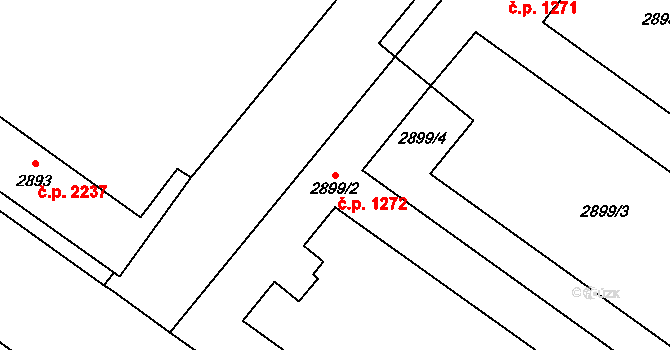 Vsetín 1272 na parcele st. 2899/2 v KÚ Vsetín, Katastrální mapa