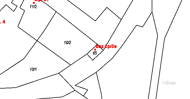 Kyškovice 41085370 na parcele st. 65 v KÚ Kyškovice, Katastrální mapa