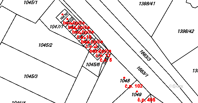 Drnovice 5 na parcele st. 1047/10 v KÚ Drnovice u Vyškova, Katastrální mapa