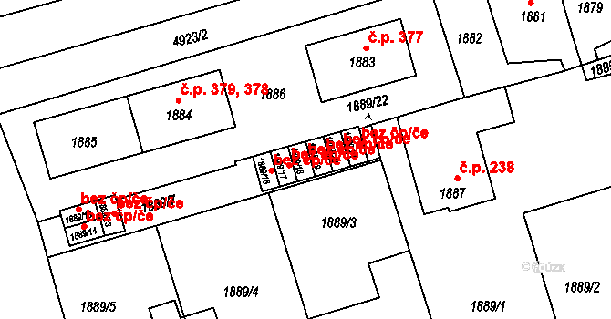 Vysoké Mýto 45541370 na parcele st. 1889/18 v KÚ Vysoké Mýto, Katastrální mapa
