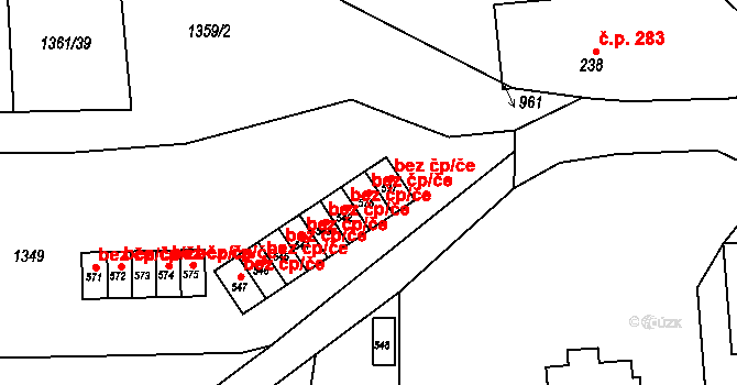 Velké Poříčí 46571370 na parcele st. 576 v KÚ Velké Poříčí, Katastrální mapa