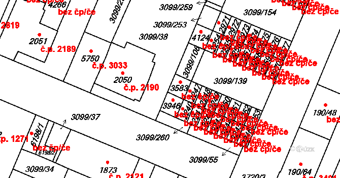 Břeclav 47074370 na parcele st. 3583 v KÚ Břeclav, Katastrální mapa