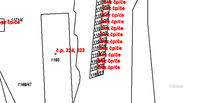 Jablonec nad Nisou 50128370 na parcele st. 1168/25 v KÚ Mšeno nad Nisou, Katastrální mapa
