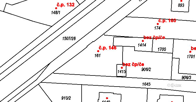 Holýšov 146 na parcele st. 161 v KÚ Holýšov, Katastrální mapa