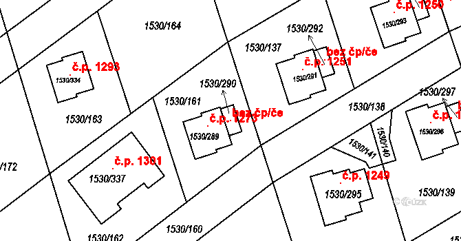 Praha 100162371 na parcele st. 1530/290 v KÚ Řeporyje, Katastrální mapa