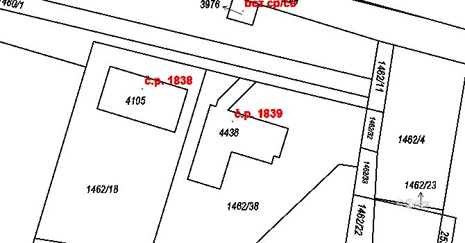 Humpolec 1839 na parcele st. 4438 v KÚ Humpolec, Katastrální mapa