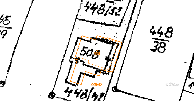 Kostelní Lhota 379 na parcele st. 508 v KÚ Kostelní Lhota, Katastrální mapa