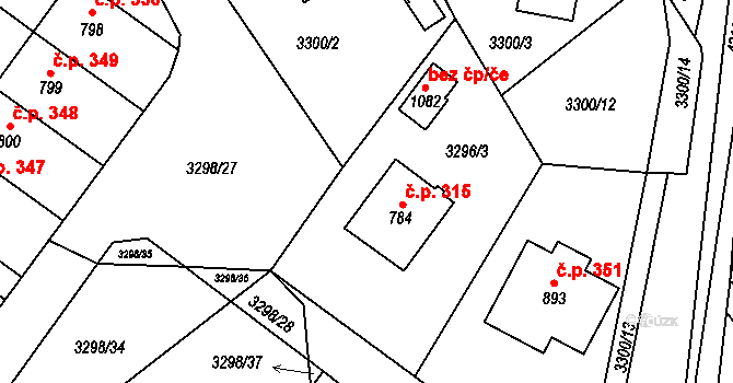 Dolní Čermná 315 na parcele st. 784 v KÚ Dolní Čermná, Katastrální mapa