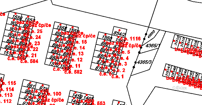 Řetenice 8, Teplice na parcele st. 880 v KÚ Teplice-Řetenice, Katastrální mapa