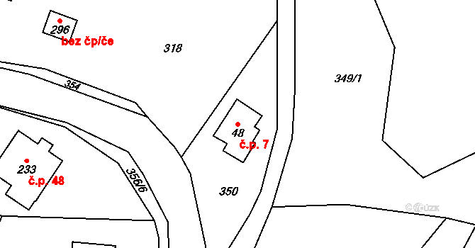 Kobylka 7, Turnov na parcele st. 48 v KÚ Bukovina u Turnova, Katastrální mapa