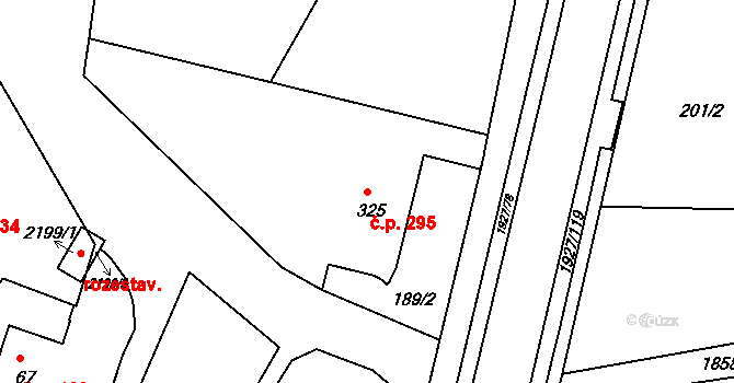 Lačnov 295, Svitavy na parcele st. 325 v KÚ Moravský Lačnov, Katastrální mapa