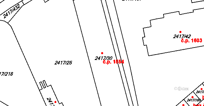 Rychnov nad Kněžnou 1554 na parcele st. 2417/30 v KÚ Rychnov nad Kněžnou, Katastrální mapa