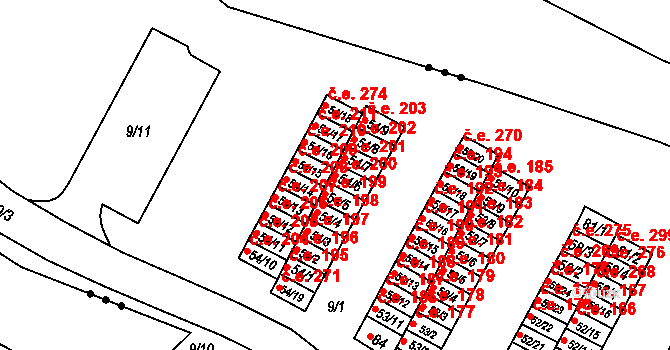 Chanov 200, Obrnice na parcele st. 54/6 v KÚ Chanov, Katastrální mapa