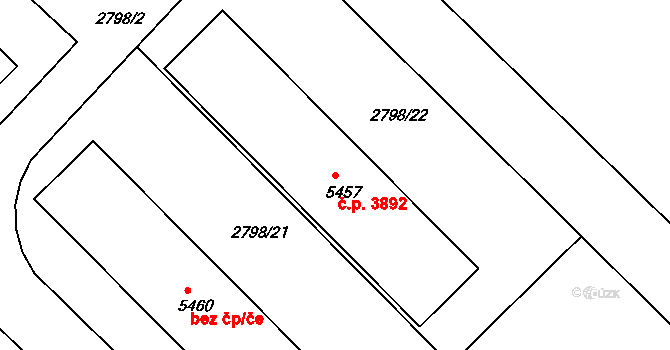 Havlíčkův Brod 3892 na parcele st. 5457 v KÚ Havlíčkův Brod, Katastrální mapa