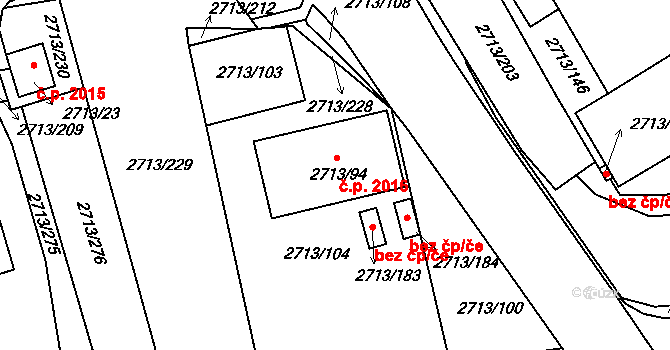 Tachov 2016 na parcele st. 2713/94 v KÚ Tachov, Katastrální mapa