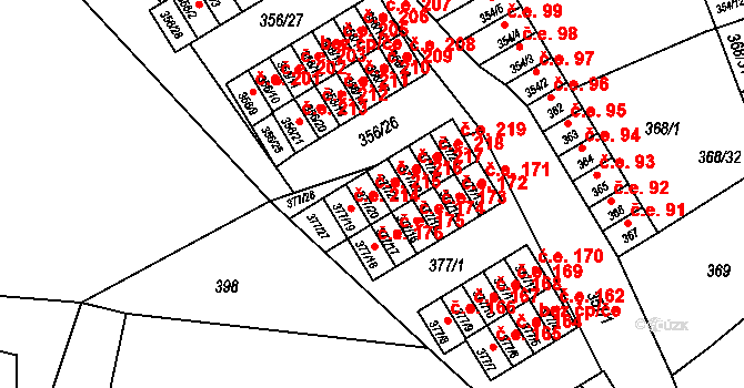 Hrádek nad Nisou 215 na parcele st. 377/20 v KÚ Hrádek nad Nisou, Katastrální mapa