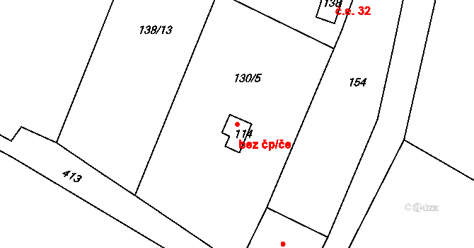 Jizbice 30, Náchod na parcele st. 114 v KÚ Jizbice u Náchoda, Katastrální mapa