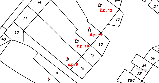 Olešínky 10, Zvole na parcele st. 10 v KÚ Olešínky, Katastrální mapa