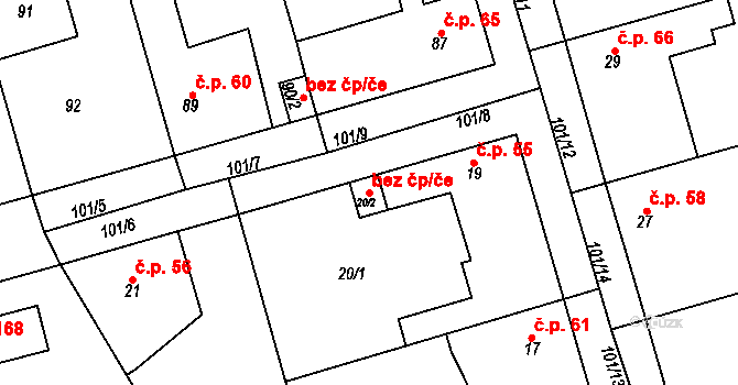Chrášťany 39587371 na parcele st. 20/2 v KÚ Chrášťany u Prahy, Katastrální mapa
