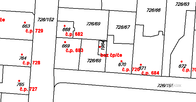 Český Brod 39868371 na parcele st. 1964 v KÚ Český Brod, Katastrální mapa