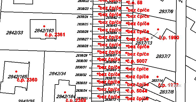 Louny 40020371 na parcele st. 2838/29 v KÚ Louny, Katastrální mapa