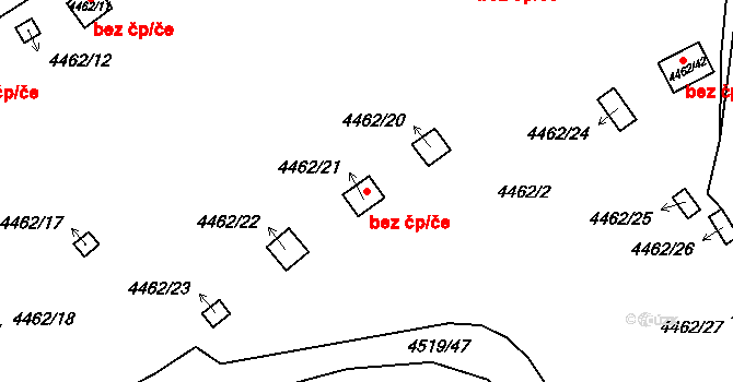 Chomutov 43220371 na parcele st. 4462/21 v KÚ Chomutov I, Katastrální mapa