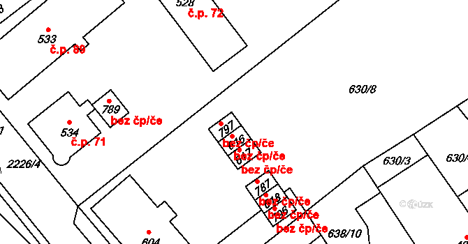 Rovensko pod Troskami 44736371 na parcele st. 616 v KÚ Rovensko pod Troskami, Katastrální mapa