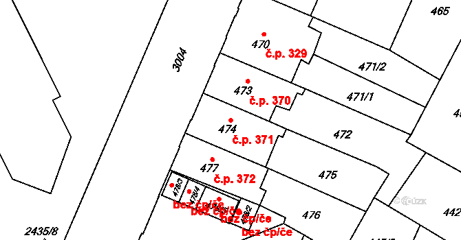 Předměstí 371, Opava na parcele st. 474 v KÚ Opava-Předměstí, Katastrální mapa
