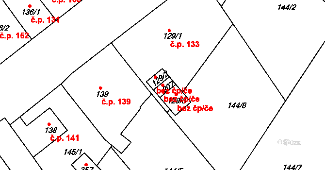 Lahošť 45092371 na parcele st. 207 v KÚ Lahošť, Katastrální mapa
