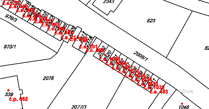 Náchod 1038 na parcele st. 2520 v KÚ Náchod, Katastrální mapa