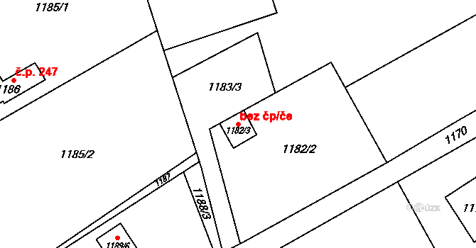 Třinec 47829371 na parcele st. 1182/3 v KÚ Dolní Líštná, Katastrální mapa