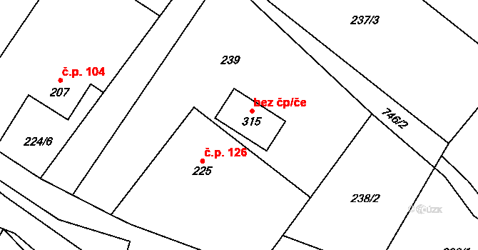 Třinec 48109371 na parcele st. 315 v KÚ Karpentná, Katastrální mapa