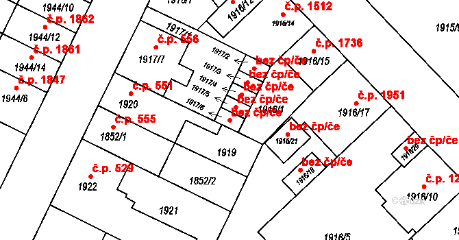 Opava 48263371 na parcele st. 1917/6 v KÚ Opava-Předměstí, Katastrální mapa