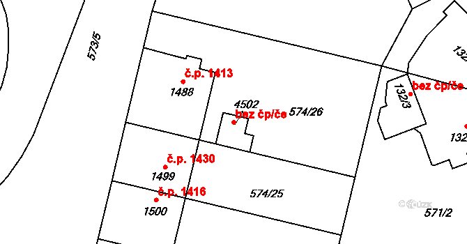 Ostrava 48367371 na parcele st. 4502 v KÚ Zábřeh nad Odrou, Katastrální mapa