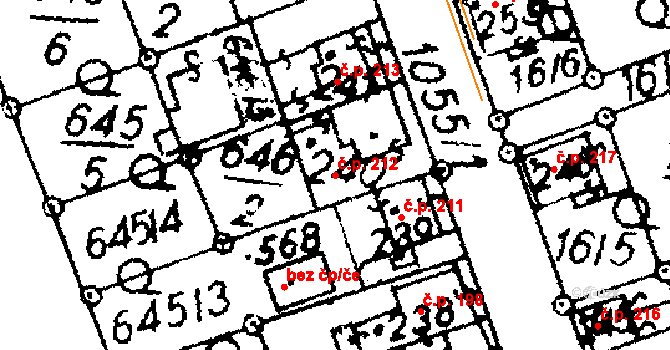 Hrochův Týnec 212 na parcele st. 240 v KÚ Hrochův Týnec, Katastrální mapa