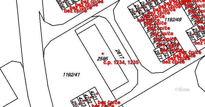 Beroun-Město 1234,1235, Beroun na parcele st. 2595 v KÚ Beroun, Katastrální mapa